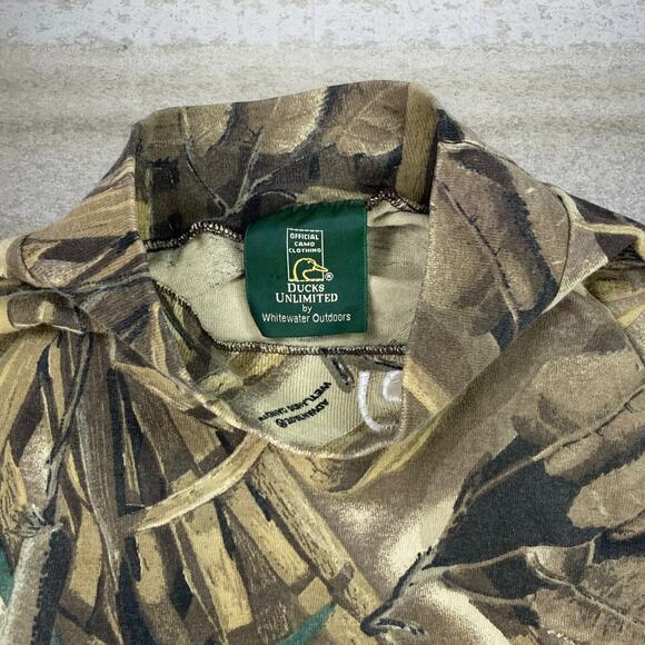 Vintage Advantage Hunting Camo Cowl Neck Shirt Long Sleeve Shadowgrass 90s - Picture 3 of 3